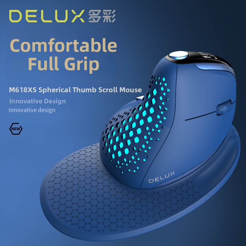 Optická vertikálna myš, ergonomický dizajn, trojrežimové pripojenie (káblové + Bluetooth + 2,4 GHz), 4000 DPI, USB, 6 tlačidiel, model M618XS