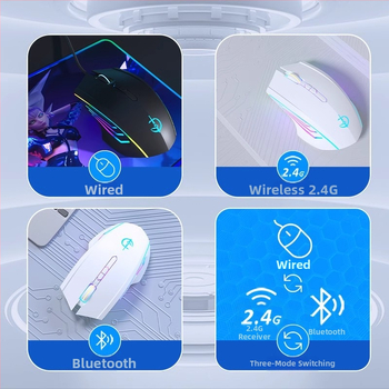 Trojmódová herná a kancelárska myš s makroprogramovaním, kovové mechanické koliesko, 12000 DPI, 7 tlačidiel, kábel 1.5 m