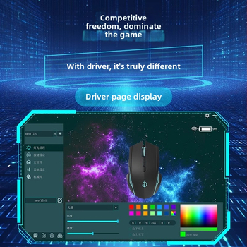 Trojmódová herná a kancelárska myš s makroprogramovaním, kovové mechanické koliesko, 12000 DPI, 7 tlačidiel, kábel 1.5 m