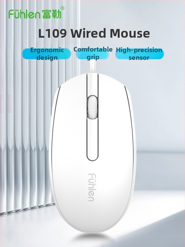 Fuller L109 káblový optický myš, USB rozhranie, 1600 dpi, 3 tlačidlá, ergonómia, 1 m kábel