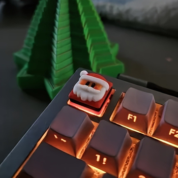 Keycap за механична клавиатура – коледен дизайн от смола, карикатурен стил, сладък, от Ceke