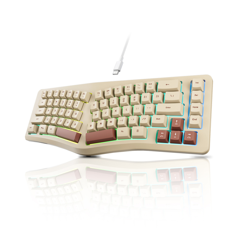 Žičana gamerska tipkovnica s RGB pozadinskim osvjetljenjem, 87 tipki, kabel 1,5 m, ABS kućište, ergonomski dizajn