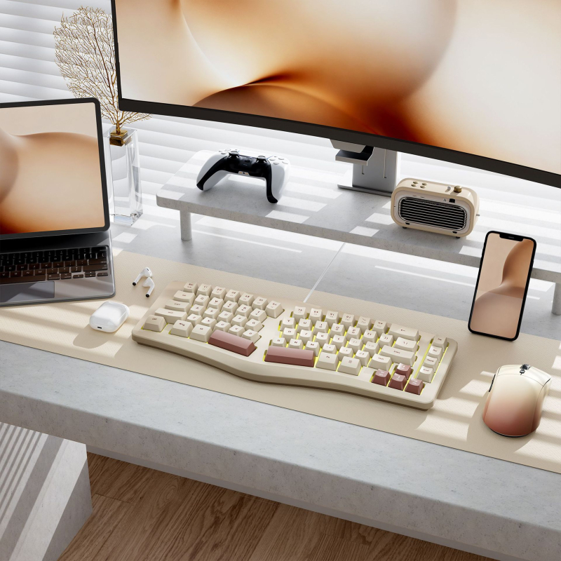 Žičana gamerska tipkovnica s RGB pozadinskim osvjetljenjem, 87 tipki, kabel 1,5 m, ABS kućište, ergonomski dizajn
