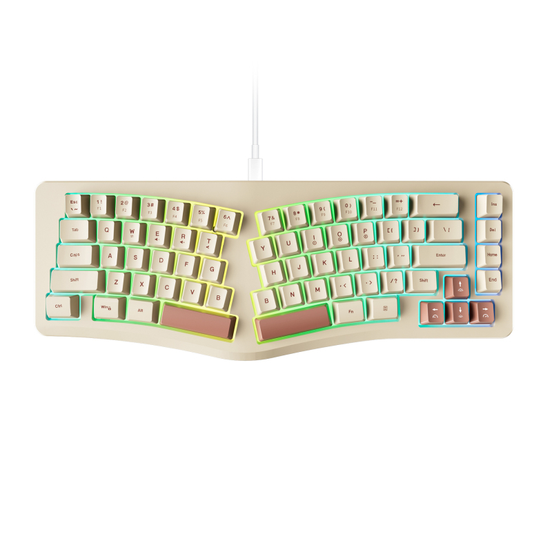 Žičana gamerska tipkovnica s RGB pozadinskim osvjetljenjem, 87 tipki, kabel 1,5 m, ABS kućište, ergonomski dizajn