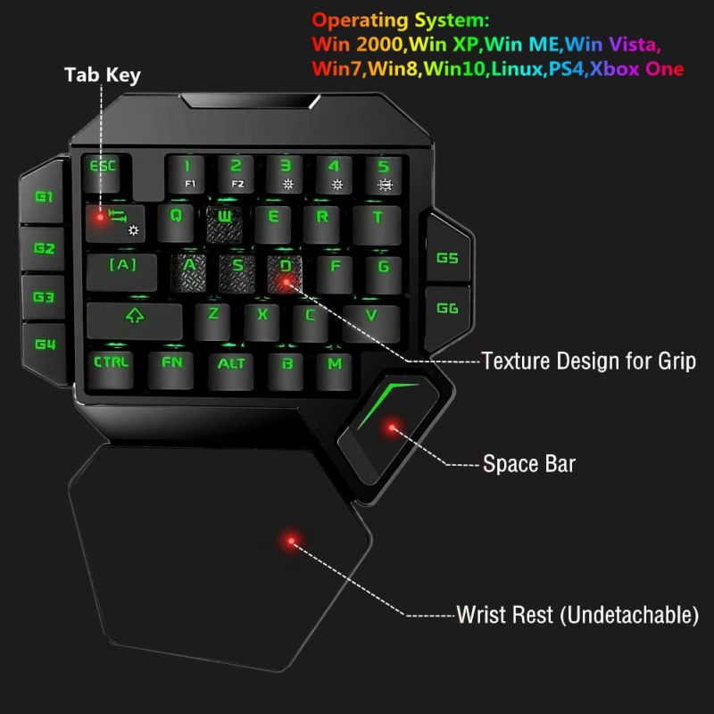 Gaming tipkovnica K50, mehanički prekidači, 39 tipki, žični USB, RGB pozadinsko osvjetljenje
