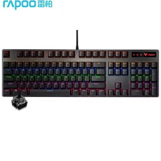 Rapoo V500PRO mechanická klávesnica, 104 kláves full-size, káblové USB pripojenie, mechanické spínače, kovová konštrukcia