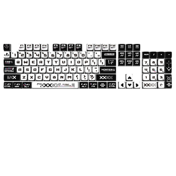 Комплект капачета за клавиши SA височина за механична клавиатура, PBT сублимация, четиристранно прозрачен, пудинг стил, 125 клавиша