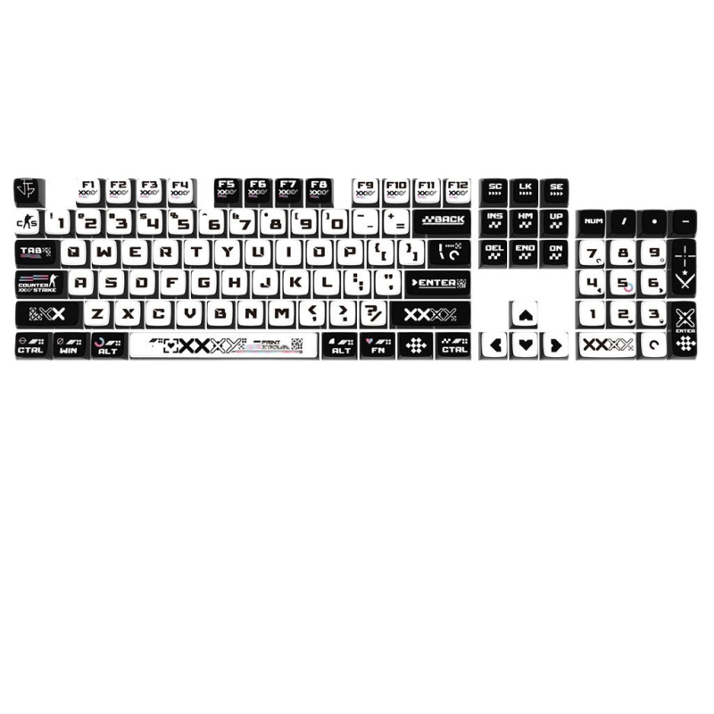 Комплект капачета за клавиши SA височина за механична клавиатура, PBT сублимация, четиристранно прозрачен, пудинг стил, 125 клавиша