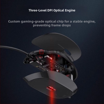 Kábeles USB asztali egér ND02, 1600dpi, ergonómikus