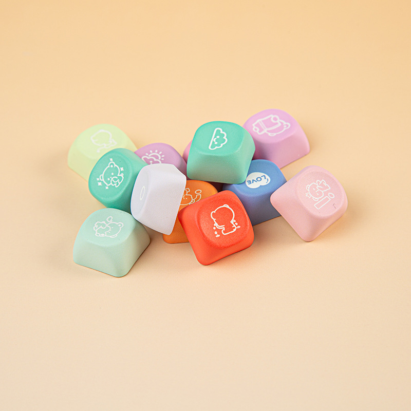 MOA Gummy Bear keycaps za mehaničku tipkovnicu - PBT, okrugli profil, potpuna petostruka sublimacija, kompatibilno s različitim rasporedima