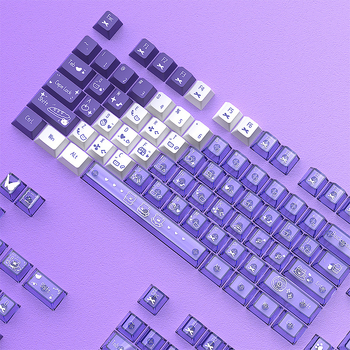 Set de capace PBT pentru tastatură mecanică, sublimare, 153 taste, set compact