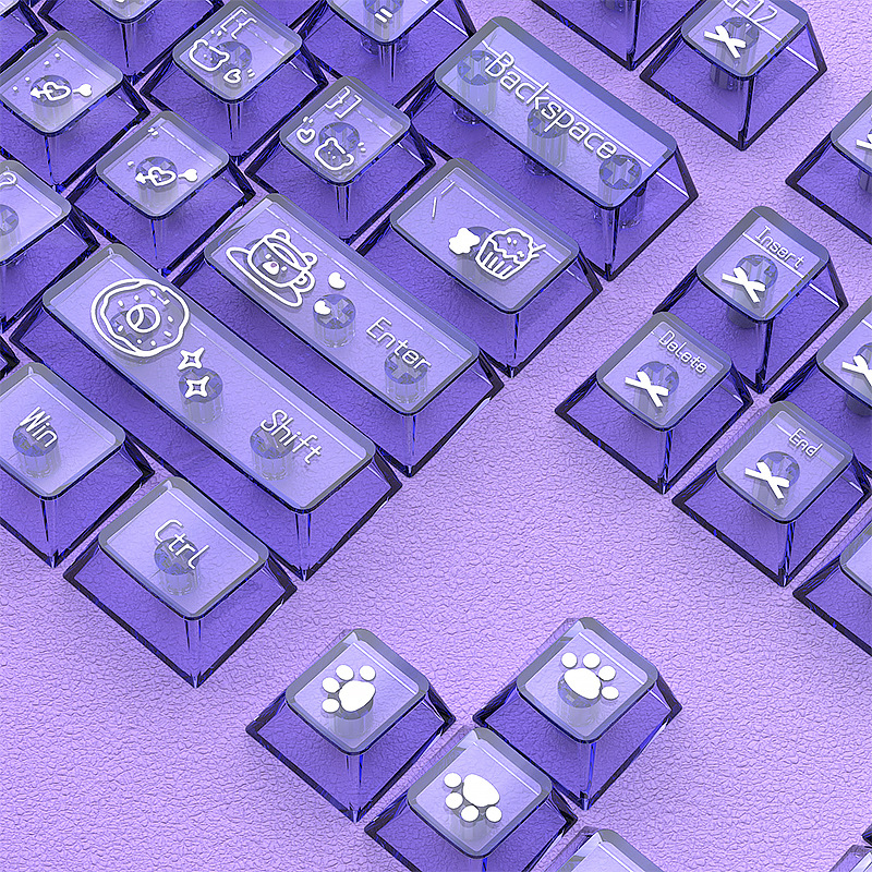 Set de capace PBT pentru tastatură mecanică, sublimare, 153 taste, set compact