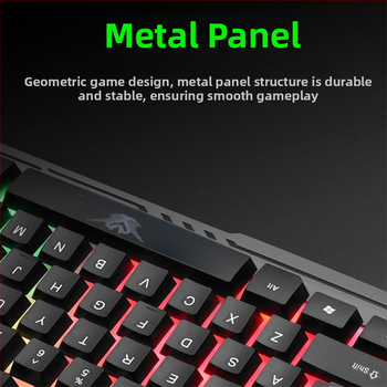 104-klávesová káblová RGB mechanická herná klávesnica s kovovým telom a opierkou zápästia