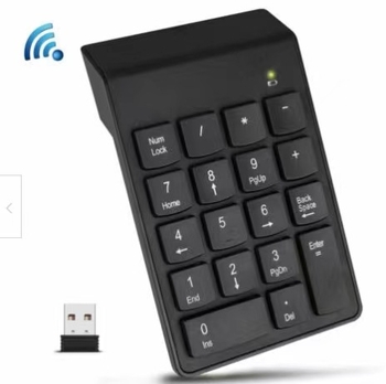 18‑tipkovnica digitalna numerička, bežična 2.4G s USB prijemnikom, podrška za zglob, vodootporna