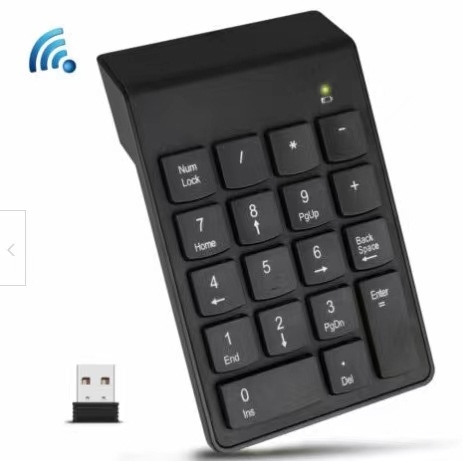 18‑tipkovnica digitalna numerička, bežična 2.4G s USB prijemnikom, podrška za zglob, vodootporna