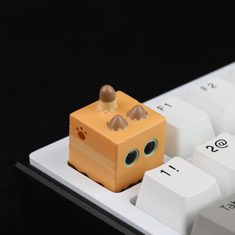 Mehanička kapica za tipkovnicu, smola, izvorni dizajn preko granica, Siamska mačka u kartonskoj kutiji, 3D križna os
