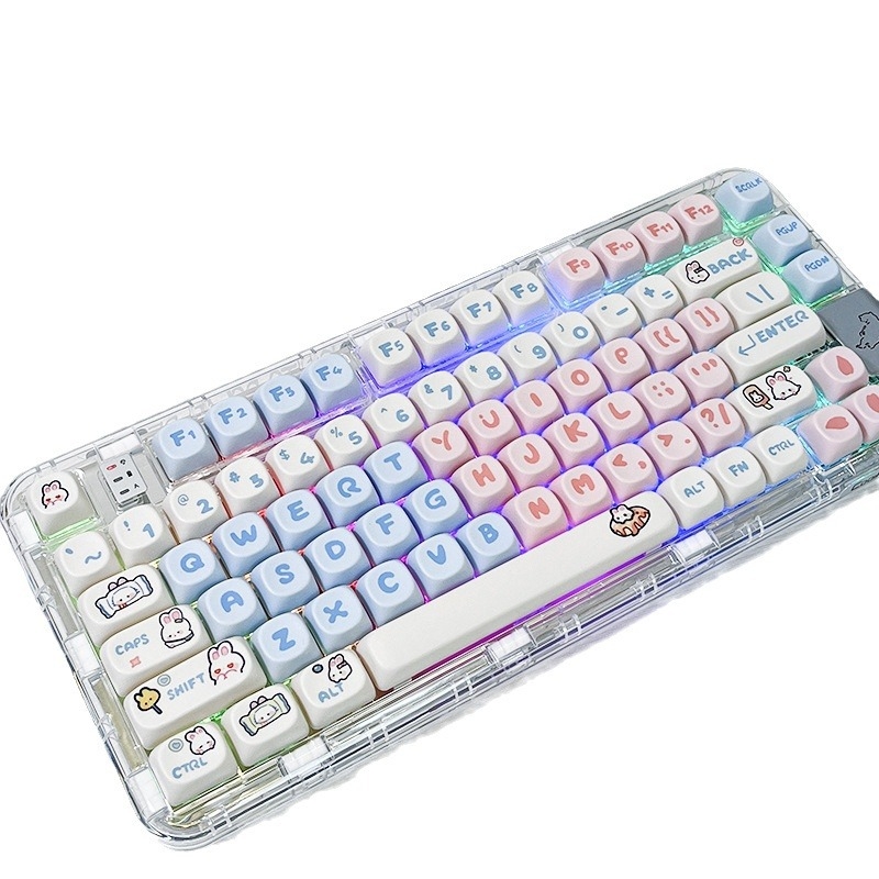 Toffee Bunny keycap MOA model, PBT, sublimacija, kompatibilnost Cross axis i Universal, pakiranje vrećica/kutija