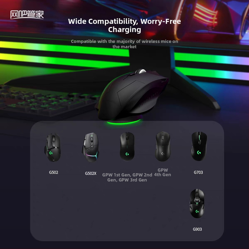 Logitech bezdrôtová myš magnetická nabíjacia základňa – univerzálny dok pre G Pro Wireless, G502X, G903 (1.–4. generácia) – káblové pripojenie