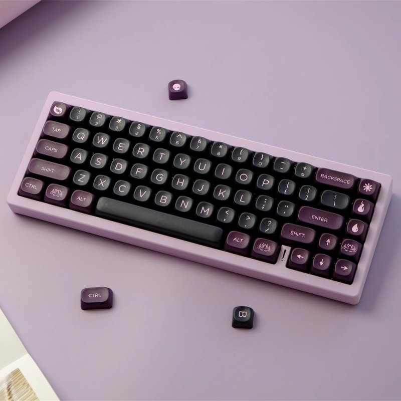 Capace pentru taste PBT, cu dye-sublimare pe cinci fețe, personalizate cu înălțimea MOA, compatibile cu toate tastaturile mecanice