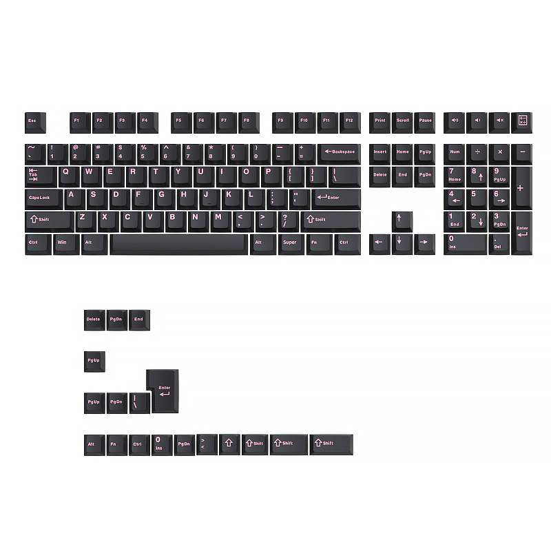 Originalne PBT kapice za tipke, komplet od 126 tipki, OEM obrada, težina 260 g