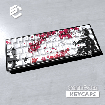 Sakura keycap za mehaničku tipkovnicu – bočno graviranje, prozirni PBT, sublimacija + UV ispis, u kutiji, 300 g