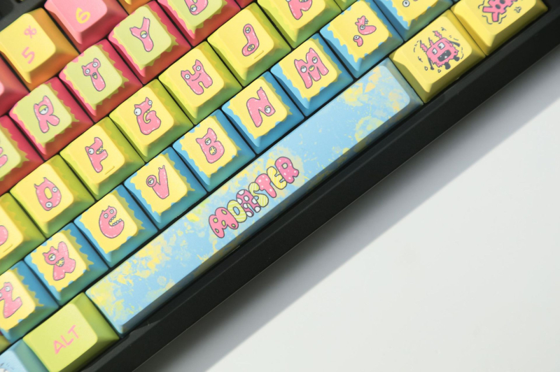 Keycap PBT s temom Monster Block – OEM visina, petostrano sublimacija, kompatibilno s tipkovnicama 68/87/75/98/104/108