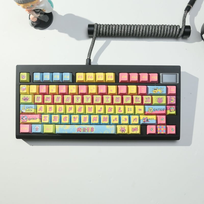 Keycap PBT s temom Monster Block – OEM visina, petostrano sublimacija, kompatibilno s tipkovnicama 68/87/75/98/104/108