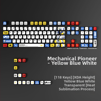 Keycaps sada Mecha Gundam pre mechanické klávesnice — ABS materiál, univerzálna kompatibilita, vrátane nástroja na vyberanie keycapov a balenia, 1-ročná záruka