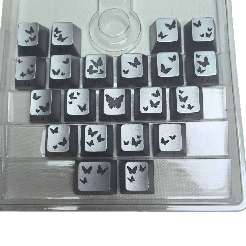 Set capace Love (fluture) pentru 21 taste, din plastic, pentru tastatură mecanică, greutate 50 g