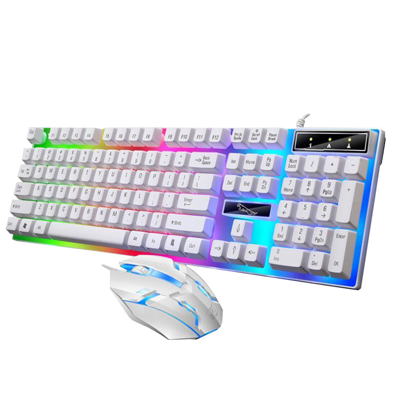 G21B kabelski USB set tipkovnice i miša s optičkim senzorom 1000 DPI, pozadinskim osvjetljenjem, ergonomski dizajn