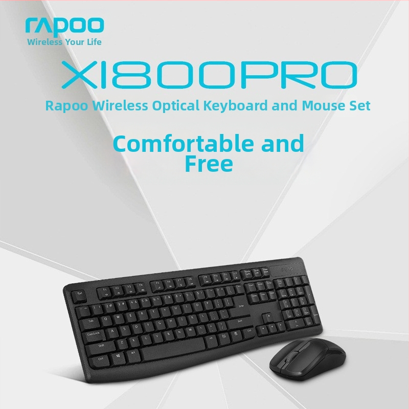 Rapoo X1800Pro Set tastatură și mouse wireless – economie de energie, compatibil cu notebook și desktop, soluție de birou portabil