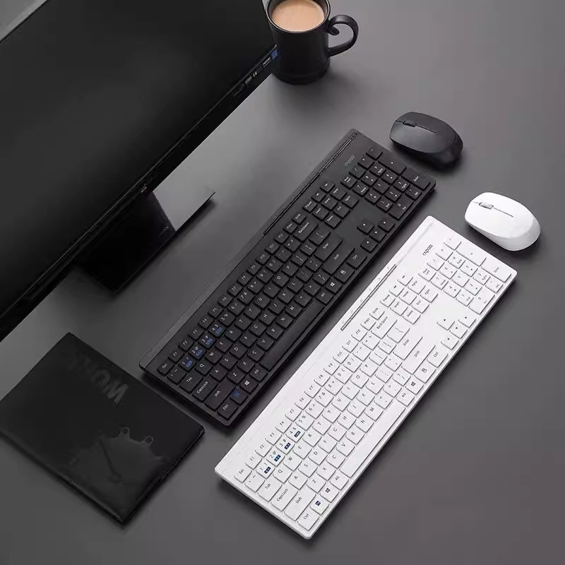 Rapoo 8100GT Set tastatură și mouse fără fir – interfețe USB, 1600dpi, ergonomic, pentru notebook și desktop