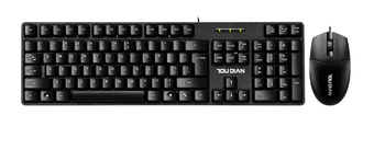 Žični USB set tipkovnice i miša, model M1000, 1600dpi optički senzor, USB sučelja, pogodno za prijenosnike, kućnu i uredsku upotrebu