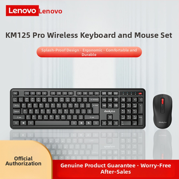 ThinkPlus KM125 Pro bežični USB set tipkovnice i miša – 1600 DPI optički senzor, ergonomski dizajn, otporan na prskanje, USB priključak za tipkovnicu i miša, pogodno za notebook, kućnu i uredsku upotrebu