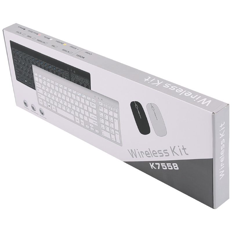 Bežični komplet tipkovnice i miša, 2.4G, USB sučelja, 1600 DPI optički senzor, ergonomski dizajn, model K7558
