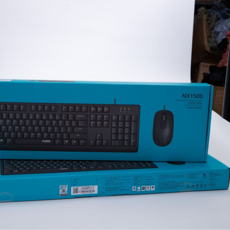 Rapoo NX1500 USB кабелен комплект клавиатура и мишка, 1000 dpi, кабел 1,5 м, за офис и домашна употреба