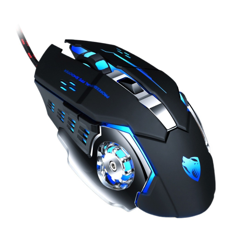 Thunderwolf V6 gaming ποντίκι, ενσύρματο USB, 3200 DPI, 6 πλήκτρα, καλώδιο 1,5 m, οπτικός αισθητήρας