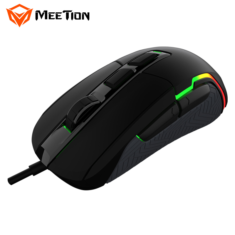Meetion Mishen G3360 vadu RGB spēļu pele, 12000 DPI, 7 pogas, ergonomiska, 1000 Hz atjaunināšanas biežums