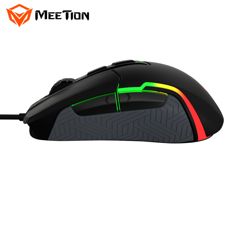 Meetion Mishen G3360 vadu RGB spēļu pele, 12000 DPI, 7 pogas, ergonomiska, 1000 Hz atjaunināšanas biežums