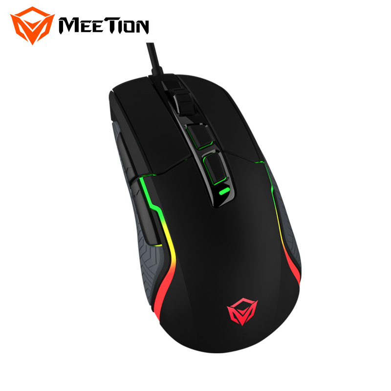Meetion Mishen G3360 vadu RGB spēļu pele, 12000 DPI, 7 pogas, ergonomiska, 1000 Hz atjaunināšanas biežums