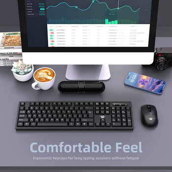 CS300 Belaidė klaviatūros ir pelės komplektas Double Flying Dragon — Bluetooth klaviatūra ir pelė, 1600dpi, ergonomiškas, atsparus vandeniui