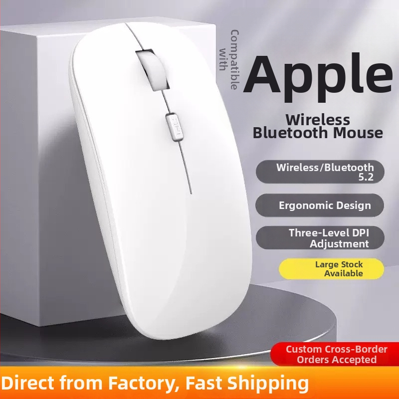 Dobíjateľná Bluetooth tichá bezdrôtová myš s dvojmódovým režimom, vhodná pre tablety, stolné počítače a notebooky
