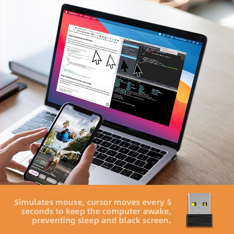 Laylion MJ523S USB 2.0 virtuálny myšový jigglér, Plug and Play, kompatibilný s Windows, macOS a Android