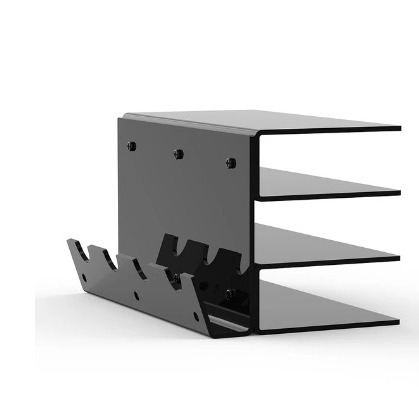 Mechaninės klaviatūros demonstracinis stovas su daugiasluoksnėmis lentynomis ir pelės saugyklos spintelė stalo naudojimui