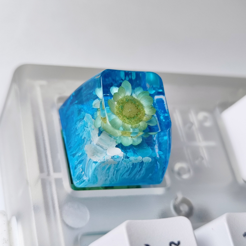 Персонализирана смолна капачка за механична клавиатура, модел SAR1, прозрачна, декоративен елемент, полимеризация на смолата