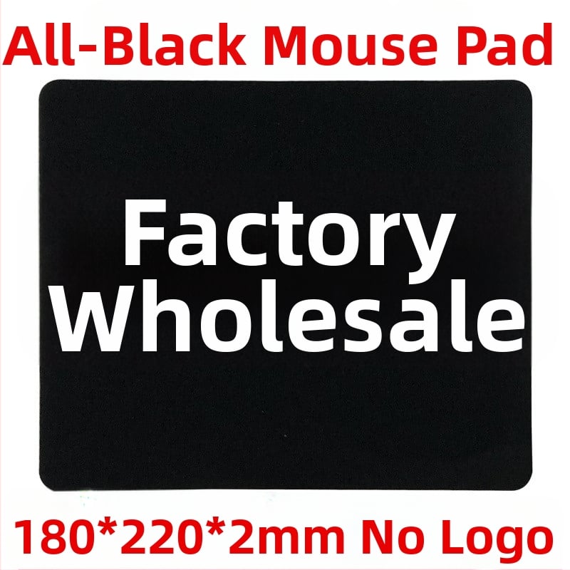 Debela crna gumena podloga za miš 180×220×2 mm, jednostrana, tisak logotipa