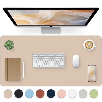 Kožená dvojstranná podložka pod klávesnicu a myš s OEM prispôsobením, prešívaním okrajov a nahrávaním vzoru