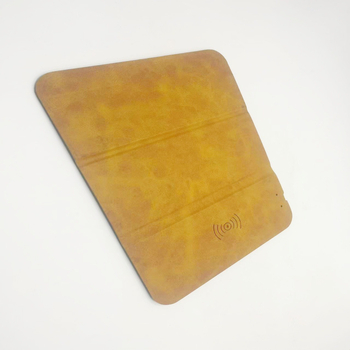 Ασύρματο pad ποντικιού με στήριξη χεριού, δερμάτινη επιφάνεια, διπλής όψεως αντιολισθητικό, τριπλής πτυχής βάση φελλού, γρήγορη φόρτιση 15W