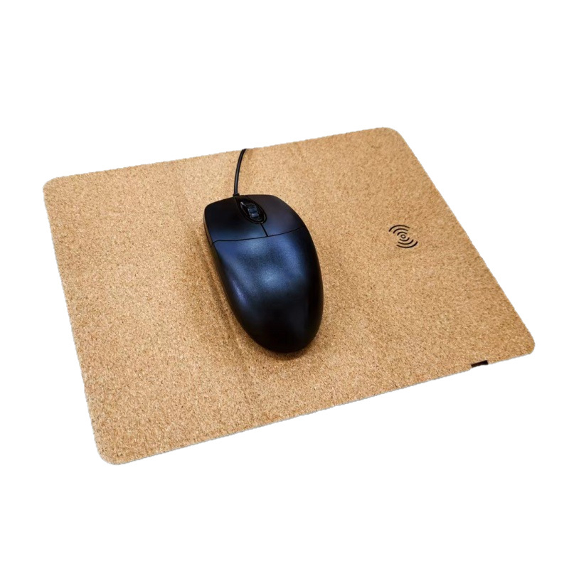 Ασύρματο pad ποντικιού με στήριξη χεριού, δερμάτινη επιφάνεια, διπλής όψεως αντιολισθητικό, τριπλής πτυχής βάση φελλού, γρήγορη φόρτιση 15W