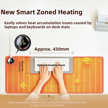 Xinke stalo šildymo kilimėlis, prisijungtas prie kištuko, 220V, 80W, elektrinis membraninis šildymas, PVC korpusas, išmanus temperatūros reguliavimas